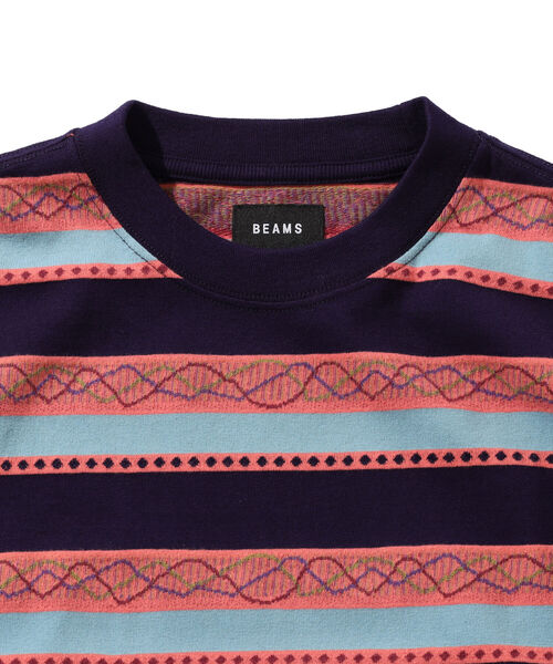 BEAMS(ビームス)の「BEAMS / ジャカード ボーダー クルーネック Tシャツ(Tシャツ/カットソー・メンズ・ネイビー/アイボリー・SMALL/MEDIUM/LARGE/X-LARGE)」の15枚目の写真
