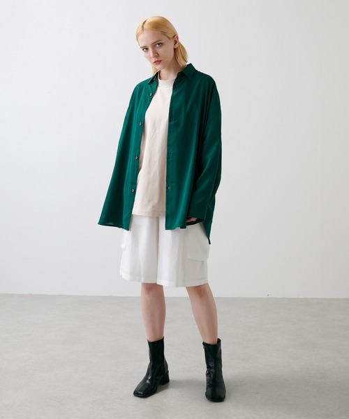 Lui's（ルイス）の「プレミアムスビンモダンビッグシルエットTシャツ（Tシャツ/カットソー・メンズ・ホワイト/ブラック/ライトベージュ・FREE）」の20枚目の写真