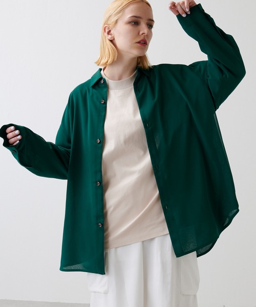 Lui's（ルイス）の「プレミアムスビンモダンビッグシルエットTシャツ（Tシャツ/カットソー・メンズ・ホワイト/ブラック/ライトベージュ・FREE）」の21枚目の写真