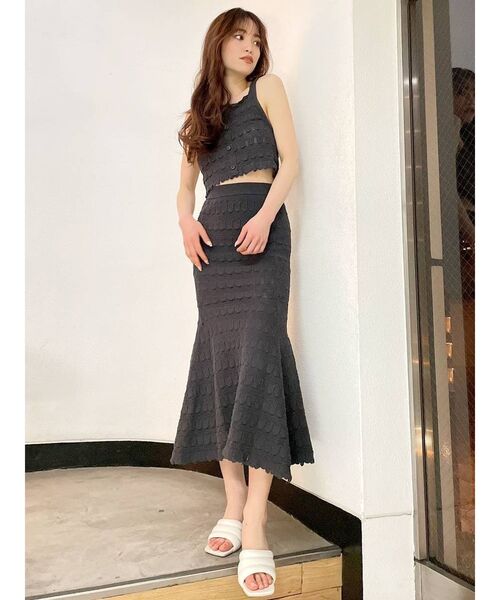 GYDA（ジェイダ）の「【セットアップ着用可】2WAY OPEN WORK ニットタンクトップ（タンクトップ・レディース・チャコールグレー/その他1/オフホワイト・FREE）」の13枚目の写真