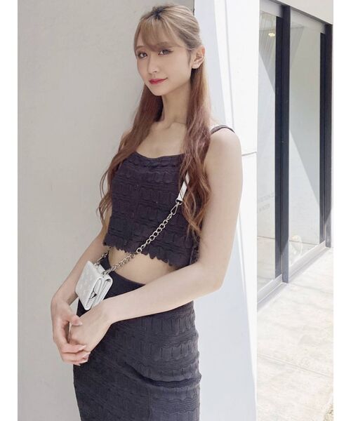 GYDA（ジェイダ）の「【セットアップ着用可】2WAY OPEN WORK ニットタンクトップ（タンクトップ・レディース・チャコールグレー/その他1/オフホワイト・FREE）」の18枚目の写真