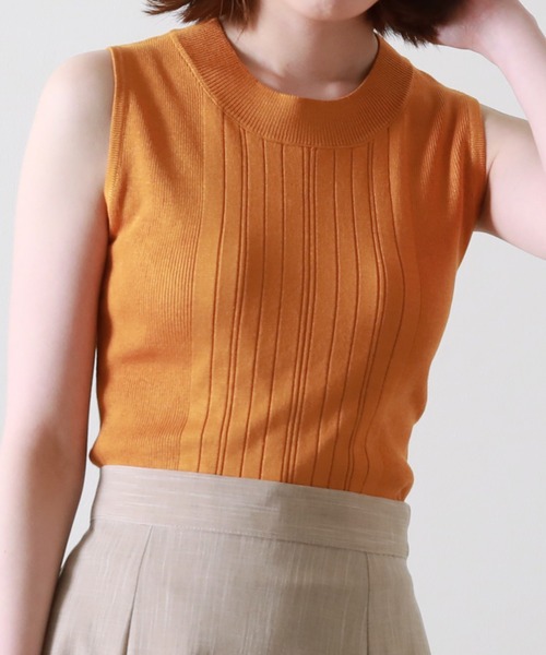 Cheek（チーク）の「ランダムリブノースリニット（ニット/セーター・レディース・イエロー/ネイビー/アイボリー/ブルー・MEDIUM）」の4枚目の写真