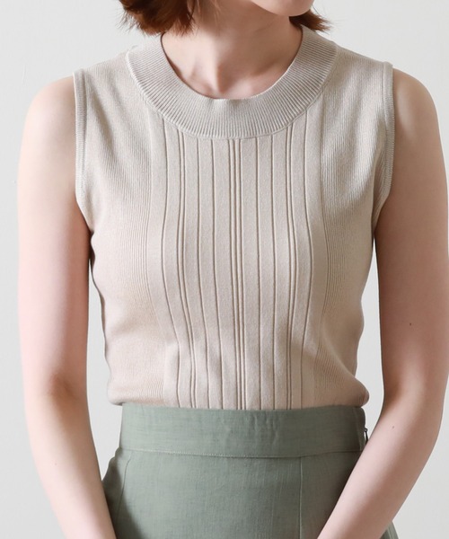 Cheek（チーク）の「ランダムリブノースリニット（ニット/セーター・レディース・イエロー/ネイビー/アイボリー/ブルー・MEDIUM）」の9枚目の写真