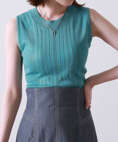 Cheek（チーク）の「ランダムリブノースリニット（ニット/セーター・レディース・イエロー/ネイビー/アイボリー/ブルー・MEDIUM）」の22枚目の写真