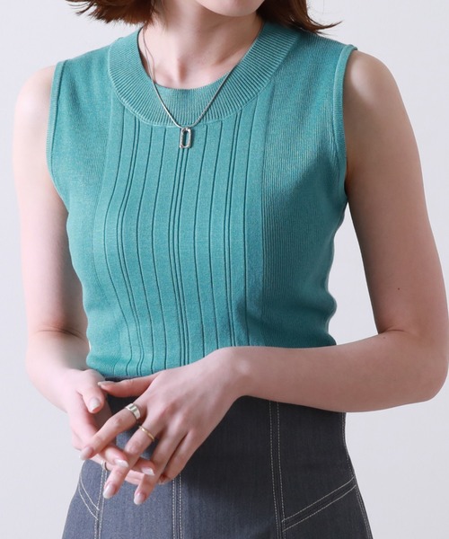 Cheek（チーク）の「ランダムリブノースリニット（ニット/セーター・レディース・イエロー/ネイビー/アイボリー/ブルー・MEDIUM）」の20枚目の写真