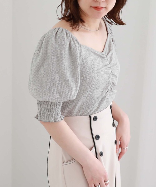 archives（アルシーヴ）の「ボリュームスリーブギャザーＴＯＰＳ（Tシャツ/カットソー・レディース・アイボリー/オレンジ/グレー/ブラック・MEDIUM）」の4枚目の写真