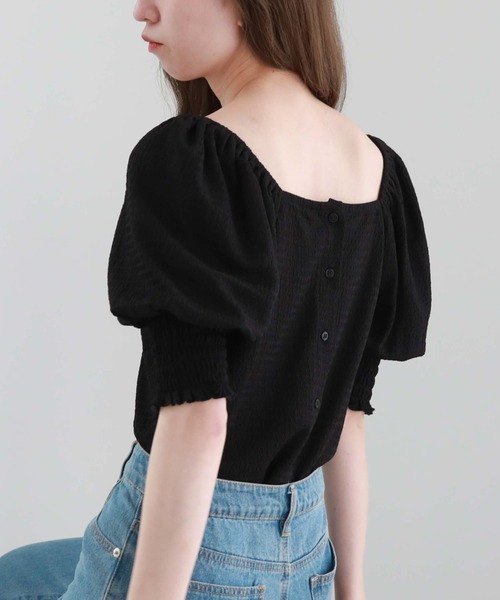 archives（アルシーヴ）の「ボリュームスリーブギャザーＴＯＰＳ（Tシャツ/カットソー・レディース・アイボリー/オレンジ/グレー/ブラック・MEDIUM）」の3枚目の写真