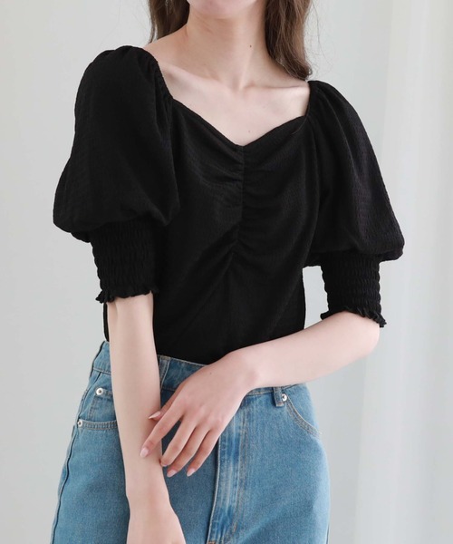 archives（アルシーヴ）の「ボリュームスリーブギャザーＴＯＰＳ（Tシャツ/カットソー・レディース・アイボリー/オレンジ/グレー/ブラック・MEDIUM）」の17枚目の写真