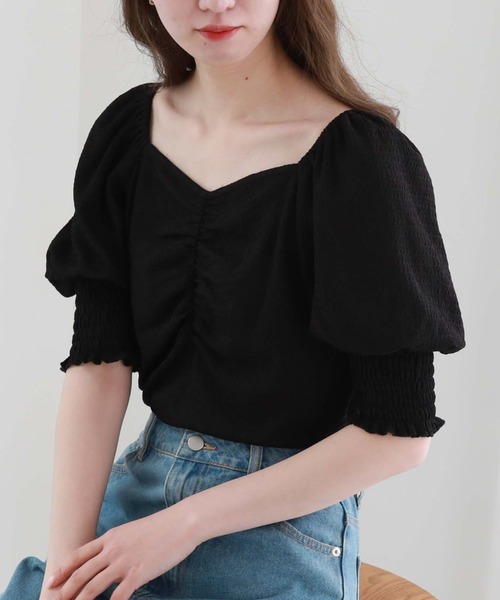 archives（アルシーヴ）の「ボリュームスリーブギャザーＴＯＰＳ（Tシャツ/カットソー・レディース・アイボリー/オレンジ/グレー/ブラック・MEDIUM）」の18枚目の写真