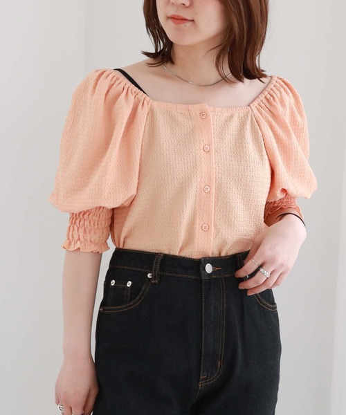 archives（アルシーヴ）の「ボリュームスリーブギャザーＴＯＰＳ（Tシャツ/カットソー・レディース・アイボリー/オレンジ/グレー/ブラック・MEDIUM）」の14枚目の写真