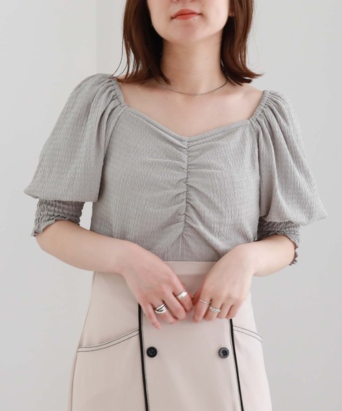 archives（アルシーヴ）の「ボリュームスリーブギャザーＴＯＰＳ（Tシャツ/カットソー・レディース・アイボリー/オレンジ/グレー/ブラック・MEDIUM）」の10枚目の写真
