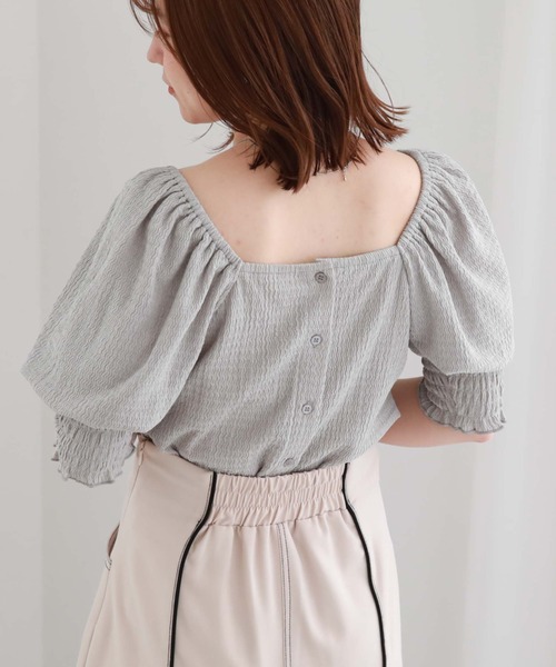archives（アルシーヴ）の「ボリュームスリーブギャザーＴＯＰＳ（Tシャツ/カットソー・レディース・アイボリー/オレンジ/グレー/ブラック・MEDIUM）」の9枚目の写真