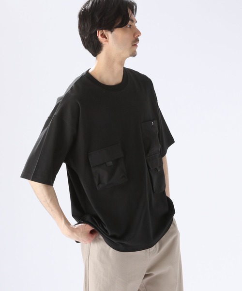 niko and...（ニコアンド）の「マルチポケットTシャツ（Tシャツ/カットソー・メンズ・ブラック/オフホワイト/ブルー・MEDIUM/LARGE）」の3枚目の写真