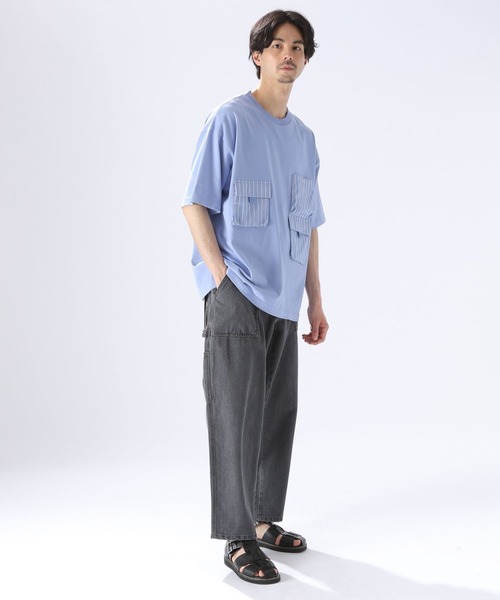 niko and...（ニコアンド）の「マルチポケットTシャツ（Tシャツ/カットソー・メンズ・ブラック/オフホワイト/ブルー・MEDIUM/LARGE）」の5枚目の写真