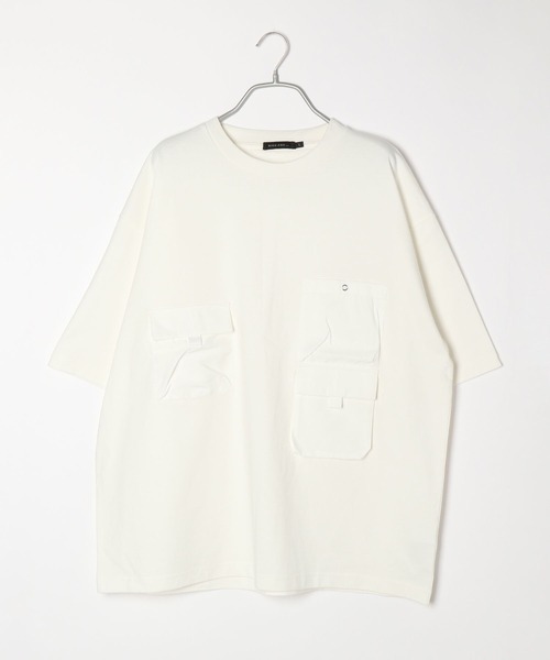 niko and...（ニコアンド）の「マルチポケットTシャツ（Tシャツ/カットソー・メンズ・ブラック/オフホワイト/ブルー・MEDIUM/LARGE）」の7枚目の写真