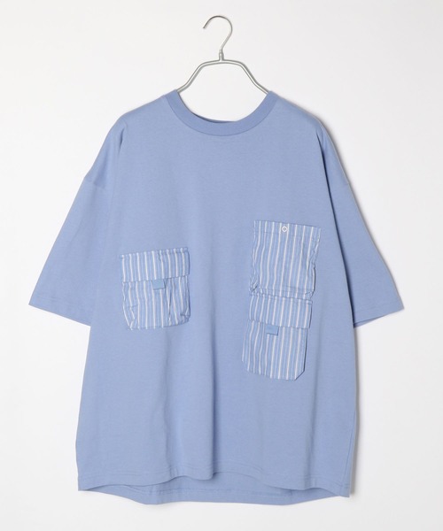 niko and...（ニコアンド）の「マルチポケットTシャツ（Tシャツ/カットソー・メンズ・ブラック/オフホワイト/ブルー・MEDIUM/LARGE）」の8枚目の写真