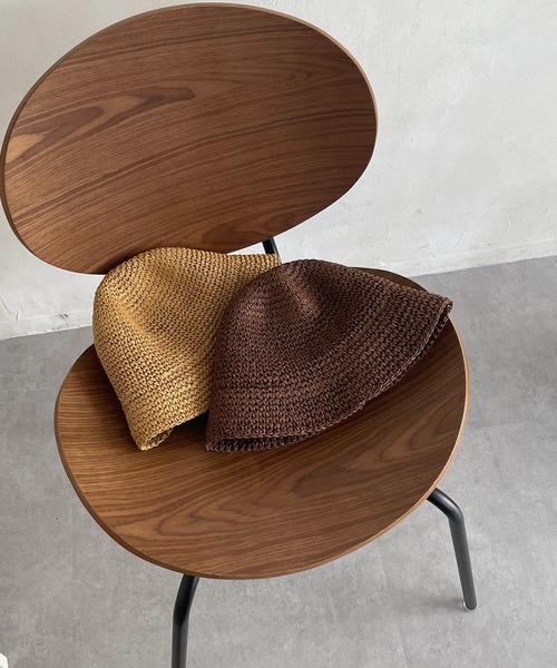 CAPRICIEUX LE'MAGE(カプリシューレマージュ)の「ペーパーハット(ハット・レディース・ベージュ/ブラウン・FREE)」の3枚目の写真