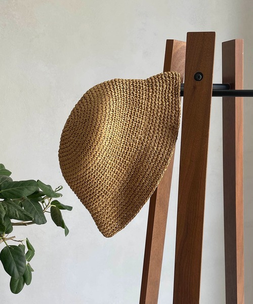 CAPRICIEUX LE'MAGE(カプリシューレマージュ)の「ペーパーハット(ハット・レディース・ベージュ/ブラウン・FREE)」の4枚目の写真