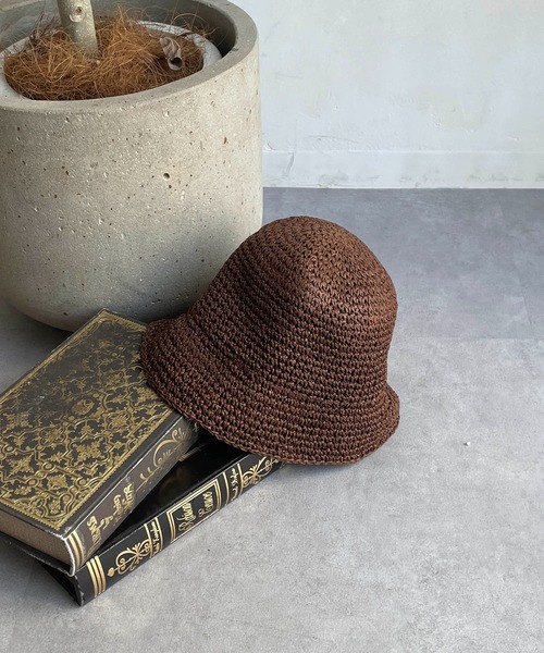 CAPRICIEUX LE'MAGE(カプリシューレマージュ)の「ペーパーハット(ハット・レディース・ベージュ/ブラウン・FREE)」の7枚目の写真