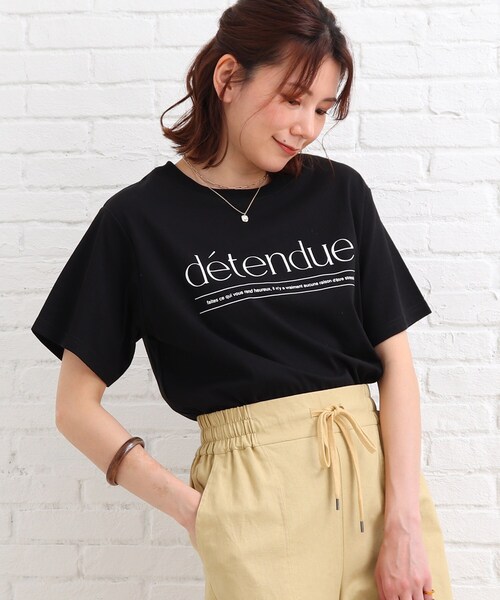 SHOO・LA・RUE(シューラルー)の「◆【S-L】シンプルロゴプリントTシャツ(Tシャツ/カットソー・レディース・ブラック/グリーン・01/02/03)」の3枚目の写真