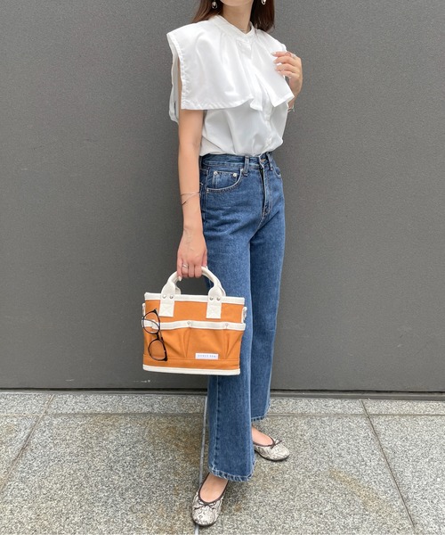 StyleSea(スタイルシー)の「ケープカラー付き前後2Wayブラウス(シャツ/ブラウス・レディース・ホワイト/ブラック・MEDIUM)」の4枚目の写真