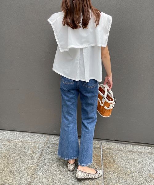 StyleSea(スタイルシー)の「ケープカラー付き前後2Wayブラウス(シャツ/ブラウス・レディース・ホワイト/ブラック・MEDIUM)」の9枚目の写真