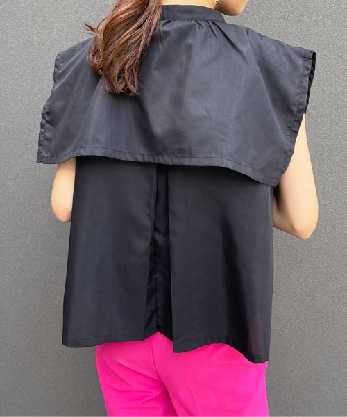 StyleSea(スタイルシー)の「ケープカラー付き前後2Wayブラウス(シャツ/ブラウス・レディース・ホワイト/ブラック・MEDIUM)」の14枚目の写真