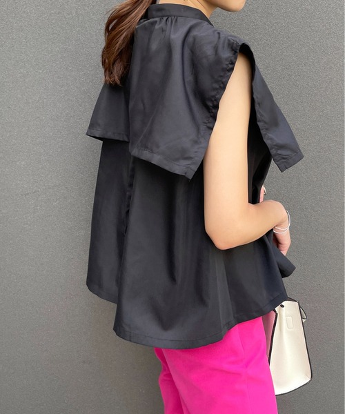 StyleSea(スタイルシー)の「ケープカラー付き前後2Wayブラウス(シャツ/ブラウス・レディース・ホワイト/ブラック・MEDIUM)」の15枚目の写真