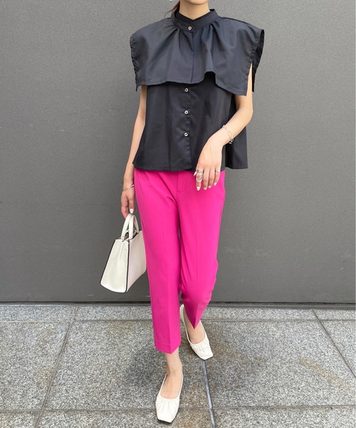 StyleSea(スタイルシー)の「ケープカラー付き前後2Wayブラウス(シャツ/ブラウス・レディース・ホワイト/ブラック・MEDIUM)」の20枚目の写真