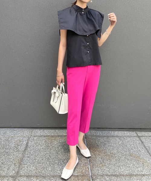 StyleSea(スタイルシー)の「ケープカラー付き前後2Wayブラウス(シャツ/ブラウス・レディース・ホワイト/ブラック・MEDIUM)」の21枚目の写真