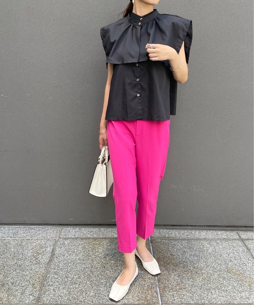 StyleSea(スタイルシー)の「ケープカラー付き前後2Wayブラウス(シャツ/ブラウス・レディース・ホワイト/ブラック・MEDIUM)」の22枚目の写真