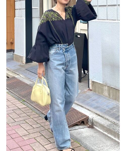 Ungrid（アングリッド）の「リメイクデザインルーズデニム（デニムパンツ・レディース・ブルー・24inch/25inch/26inch）」の12枚目の写真