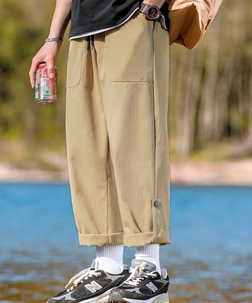 SETUP7（セットアップセブン）の「【SETUP7】ワイド裾上げベイカーパンツ KNF（その他パンツ・メンズ・ブラック/ベージュ/カーキ・4/3/5）」の17枚目の写真