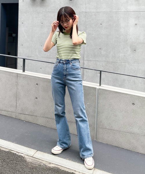 frunco（フランコ）の「ボーダーリブニットT（Tシャツ/カットソー・レディース・グリーン/レッド/ブラック・FREE）」の16枚目の写真