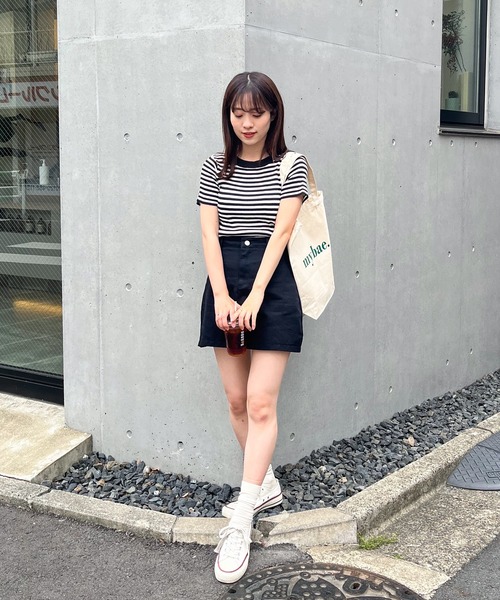 frunco（フランコ）の「ボーダーリブニットT（Tシャツ/カットソー・レディース・グリーン/レッド/ブラック・FREE）」の8枚目の写真