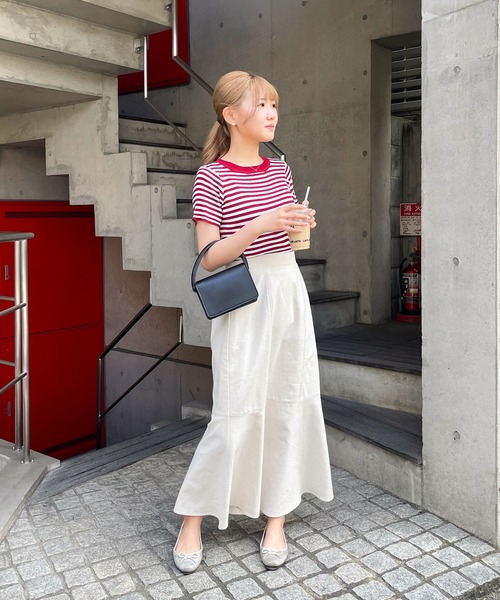 frunco（フランコ）の「ボーダーリブニットT（Tシャツ/カットソー・レディース・グリーン/レッド/ブラック・FREE）」の11枚目の写真