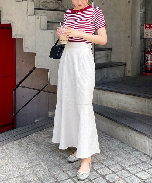 frunco（フランコ）の「ボーダーリブニットT（Tシャツ/カットソー・レディース・グリーン/レッド/ブラック・FREE）」の12枚目の写真