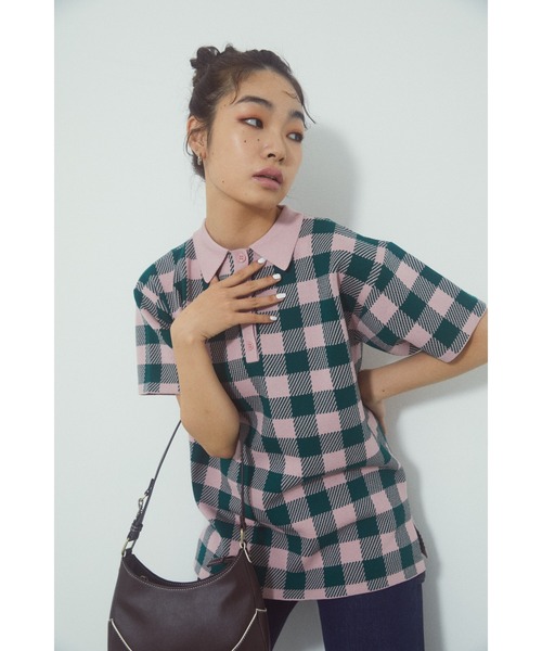 ○★新品未使用　PING（ピン）　ギンガムチェック　ポロシャツ　L　ブルー ○☆新品未使用 PING（ピン） ギンガムチェック ポロシャツ L