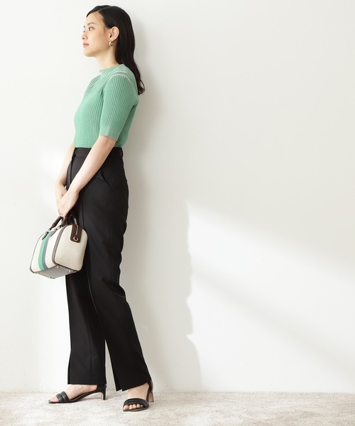 N.（N. Natural Beauty Basic）（エヌエヌナチュラルビューティーベーシック）の「【S Size Line】◆スリットテーパードパンツ（その他パンツ・レディース・ブラック/オフホワイト・SMALL/MEDIUM）」の13枚目の写真