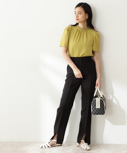 N.（N. Natural Beauty Basic）（エヌエヌナチュラルビューティーベーシック）の「【S Size Line】◆スリットテーパードパンツ（その他パンツ・レディース・ブラック/オフホワイト・SMALL/MEDIUM）」の14枚目の写真