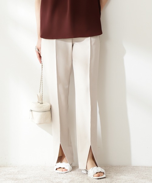 N.（N. Natural Beauty Basic）（エヌエヌナチュラルビューティーベーシック）の「【S Size Line】◆スリットテーパードパンツ（その他パンツ・レディース・ブラック/オフホワイト・SMALL/MEDIUM）」の11枚目の写真