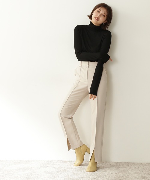 N.（N. Natural Beauty Basic）（エヌエヌナチュラルビューティーベーシック）の「【S Size Line】◆スリットテーパードパンツ（その他パンツ・レディース・ブラック/オフホワイト・SMALL/MEDIUM）」の16枚目の写真