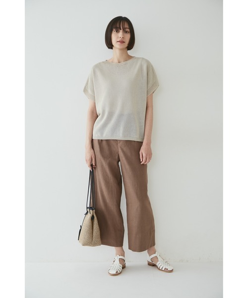human woman（ヒューマンウーマン）の「麻混ワイドパンツ（その他パンツ・レディース・ベージュ系その他/ベージュ系その他2・SMALL/MEDIUM/LARGE/X-SMALL）」の4枚目の写真