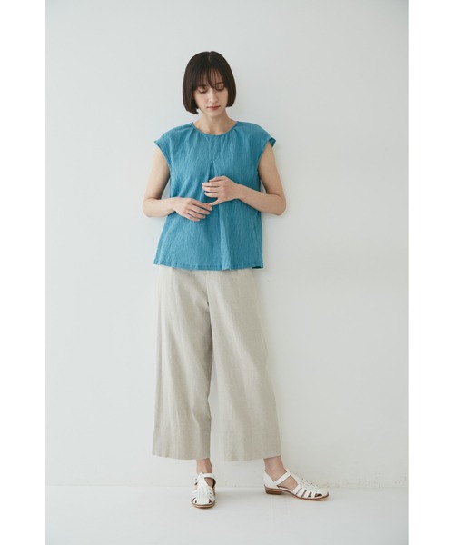 human woman（ヒューマンウーマン）の「麻混ワイドパンツ（その他パンツ・レディース・ベージュ系その他/ベージュ系その他2・SMALL/MEDIUM/LARGE/X-SMALL）」の7枚目の写真