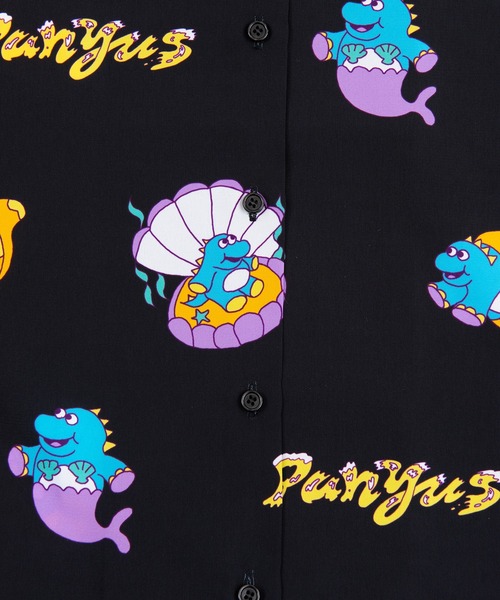 PUNYUS(プニュズ)の「DINO総柄オープンカラーシャツ(シャツ/ブラウス・レディース・ブラック/ライトパープル/グリーン・1/2/4/3)」の4枚目の写真