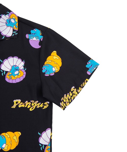 PUNYUS(プニュズ)の「DINO総柄オープンカラーシャツ(シャツ/ブラウス・レディース・ブラック/ライトパープル/グリーン・1/2/4/3)」の7枚目の写真