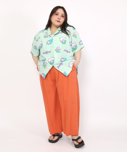 PUNYUS(プニュズ)の「DINO総柄オープンカラーシャツ(シャツ/ブラウス・レディース・ブラック/ライトパープル/グリーン・1/2/4/3)」の21枚目の写真