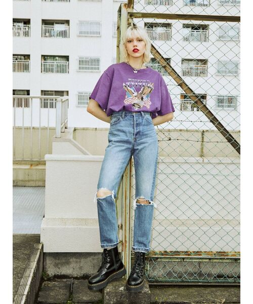 jouetie（ジュエティ）の「EAGLEロゴ BIG Tシャツ（Tシャツ/カットソー・レディース・オフホワイト/ブラック/パープル・MEDIUM）」の20枚目の写真