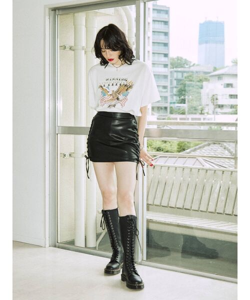 jouetie（ジュエティ）の「EAGLEロゴ BIG Tシャツ（Tシャツ/カットソー・レディース・オフホワイト/ブラック/パープル・MEDIUM）」の16枚目の写真