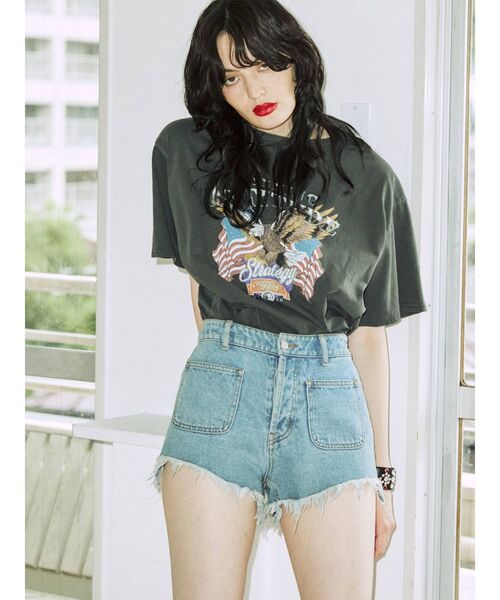 jouetie（ジュエティ）の「EAGLEロゴ BIG Tシャツ（Tシャツ/カットソー・レディース・オフホワイト/ブラック/パープル・MEDIUM）」の4枚目の写真